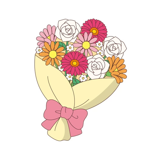 花束 (お花/自然・文化・その他の介護イラスト素材)のイラスト