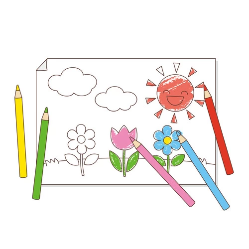 塗り絵 (レク・イベント/介護・生活の介護イラスト素材)のイラスト