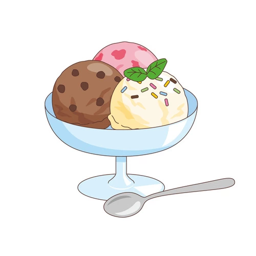 アイスクリーム (食べ物・飲み物/自然・文化・その他の介護イラスト素材)のイラスト