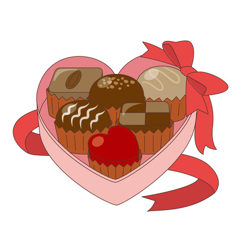 バレンタインデーのチョコレート（季節・行事/その他一般・装飾）のイラスト