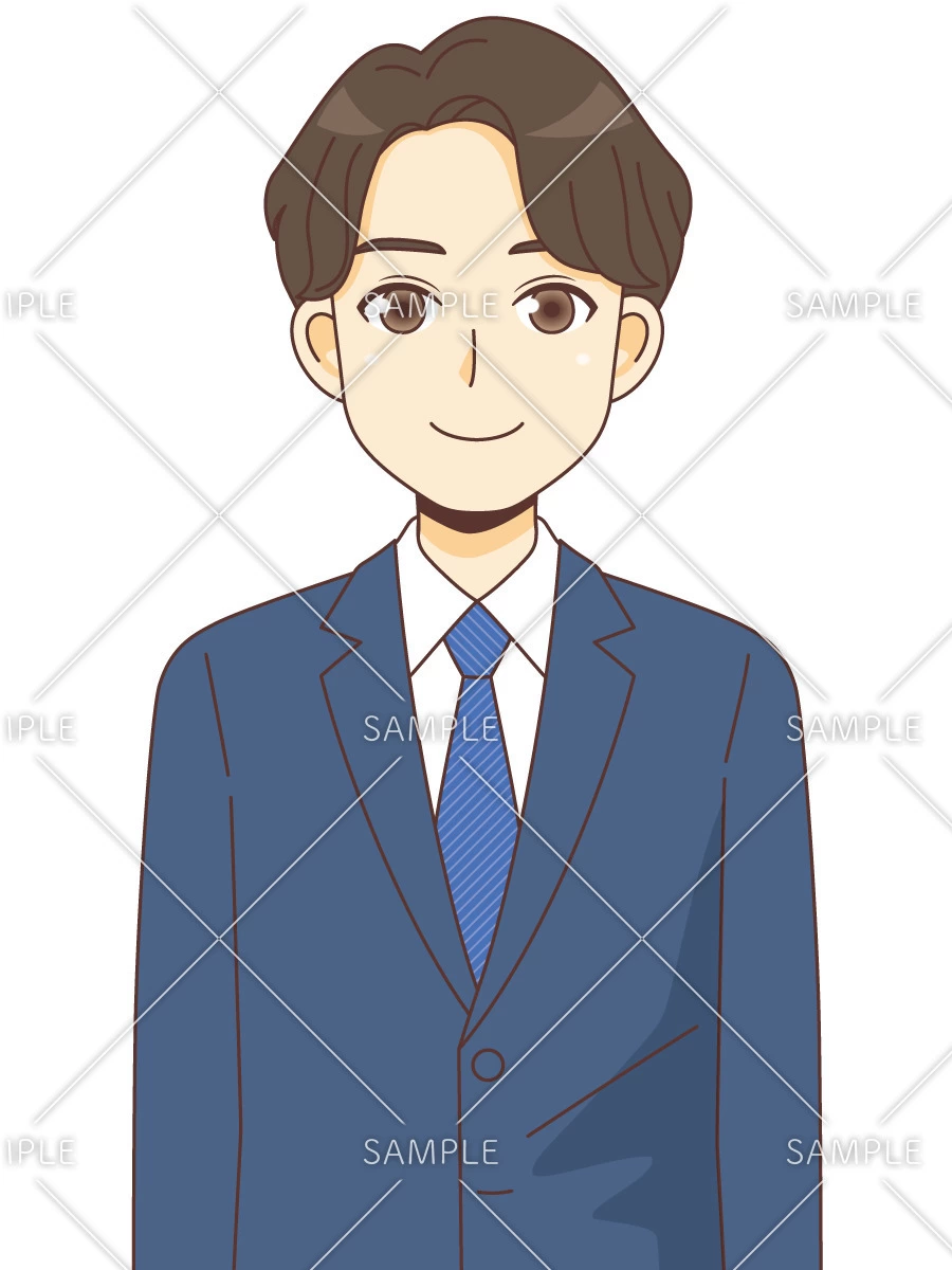 スーツを着た男性（バストアップ）