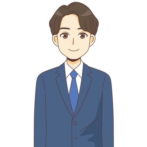 スーツを着た男性（バストアップ） (管理者・運営スタッフ/介護現場の人物の介護イラスト素材)のイラスト