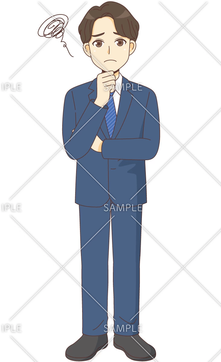 困っているスーツを着た男性