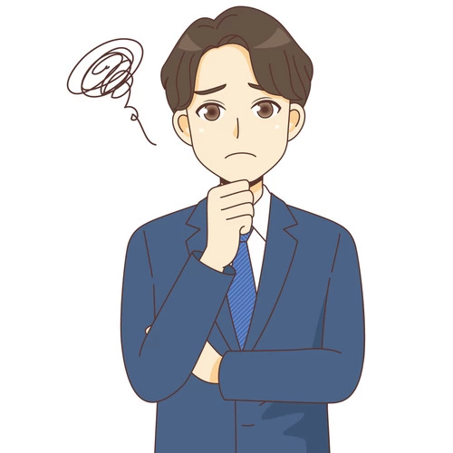 困っている男性（バストアップ） (管理者・運営スタッフ/介護現場の人物の介護イラスト素材)のイラスト