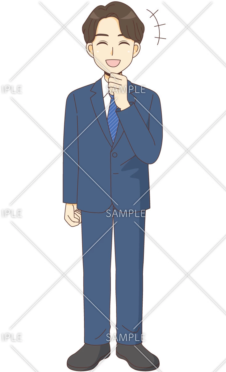 笑っているスーツを着た男性