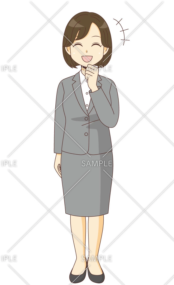 笑っているスーツを着た女性