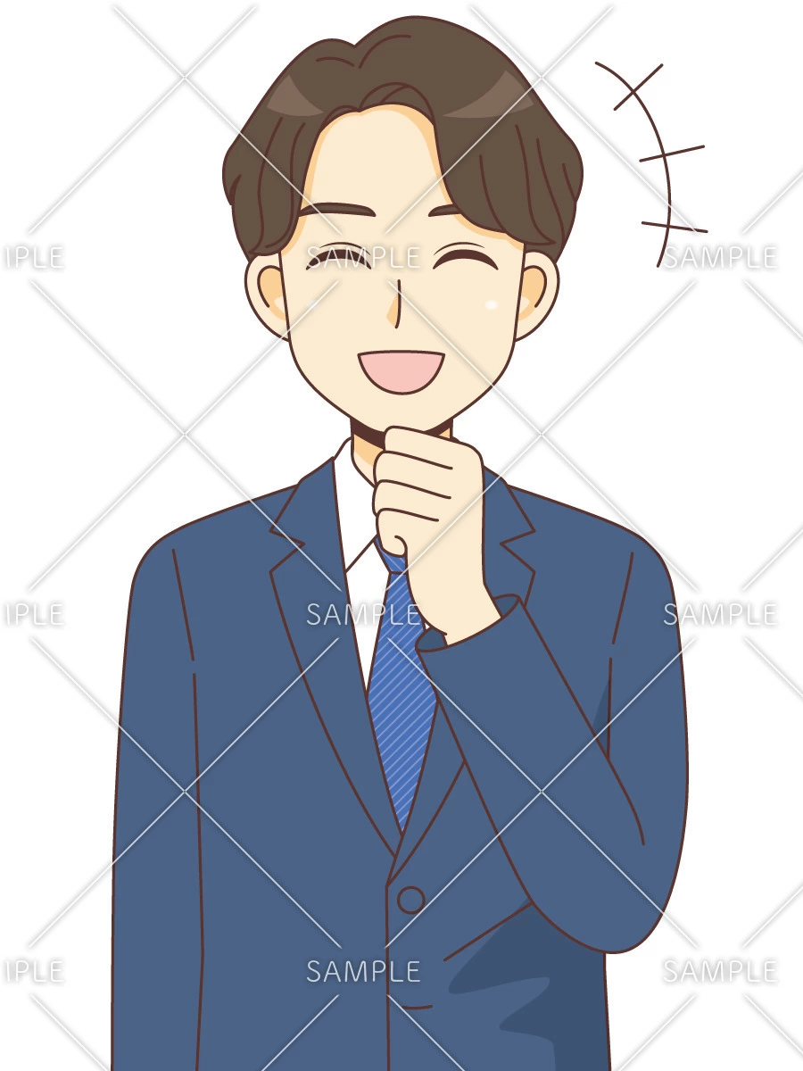 笑っているスーツを着た男性（バストアップ）