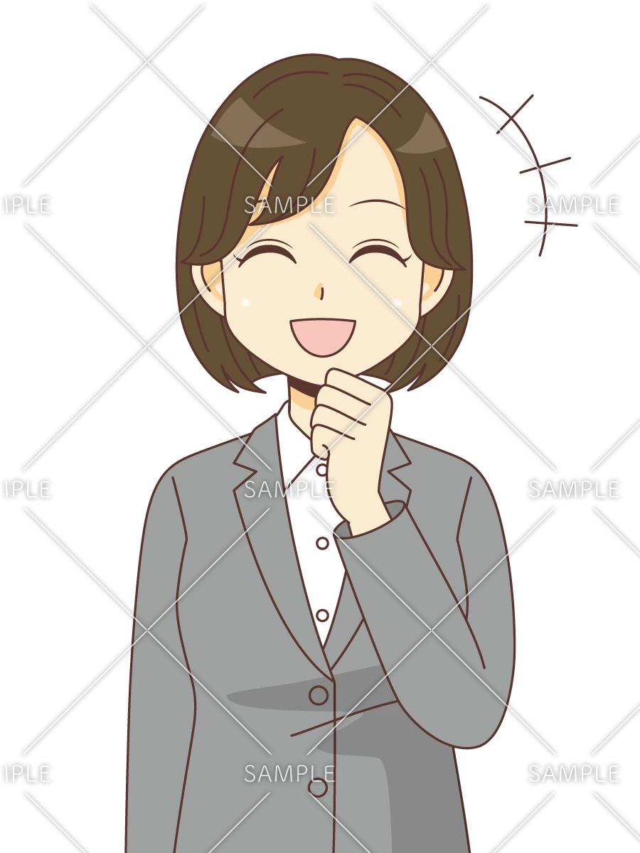 笑っているスーツを着た女性（バストアップ）