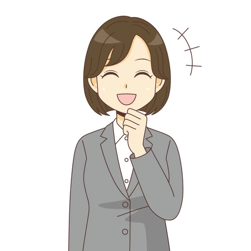 笑っているスーツを着た女性（バストアップ） (管理者・運営スタッフ/介護現場の人物の介護イラスト素材)のイラスト