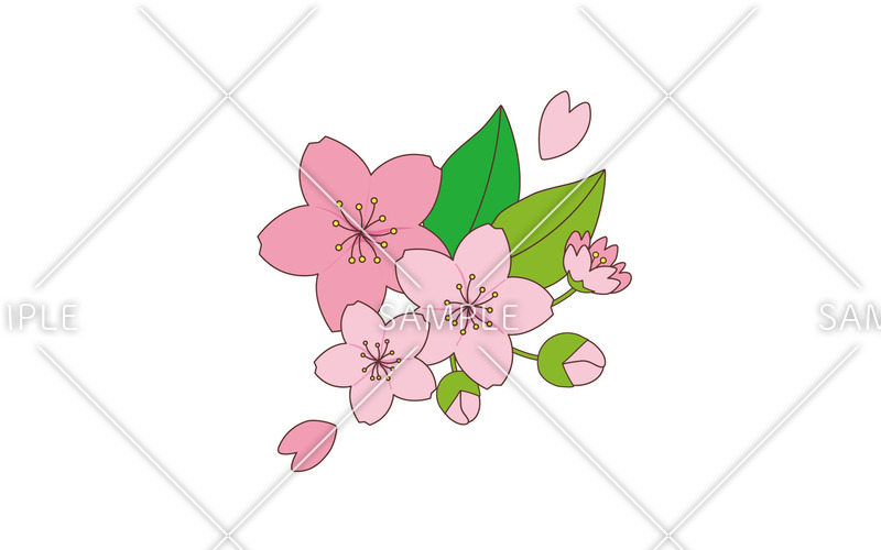 桜の花 季節 行事 その他一般 装飾 の無料イラスト 介護アンテナ