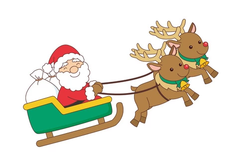 トナカイとサンタクロース（季節・行事/その他一般・装飾）
