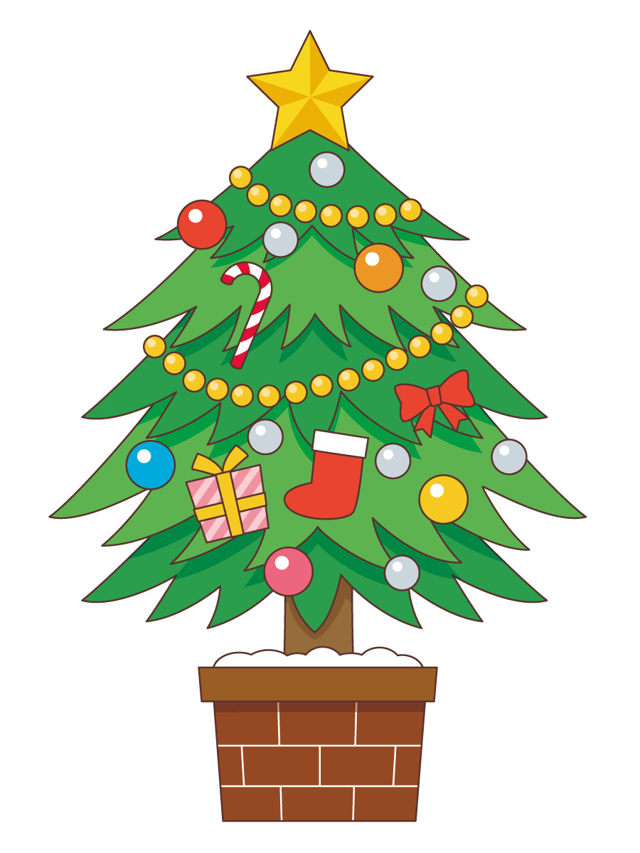 クリスマスツリー 季節 行事 その他一般 装飾 の無料イラスト 介護アンテナ