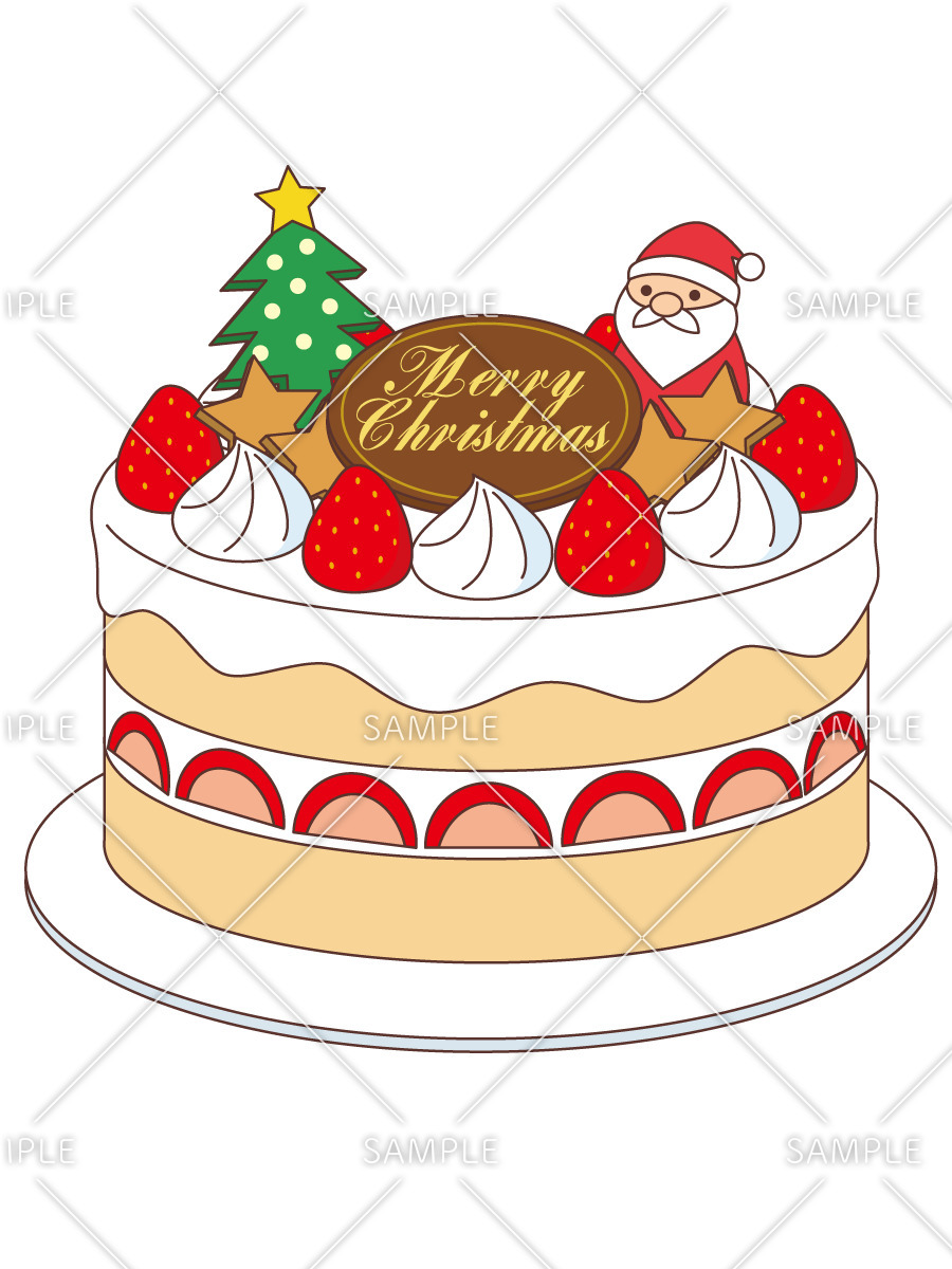 クリスマスケーキ(季節・行事/その他一般・装飾)の無料イラスト | 介護アンテナ