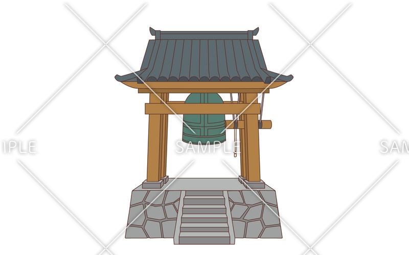 除夜の鐘 季節 行事 その他一般 装飾 の無料イラスト 介護アンテナ