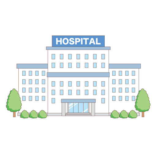 病院の外観（病院・入院・退院/医療・病気）のイラスト