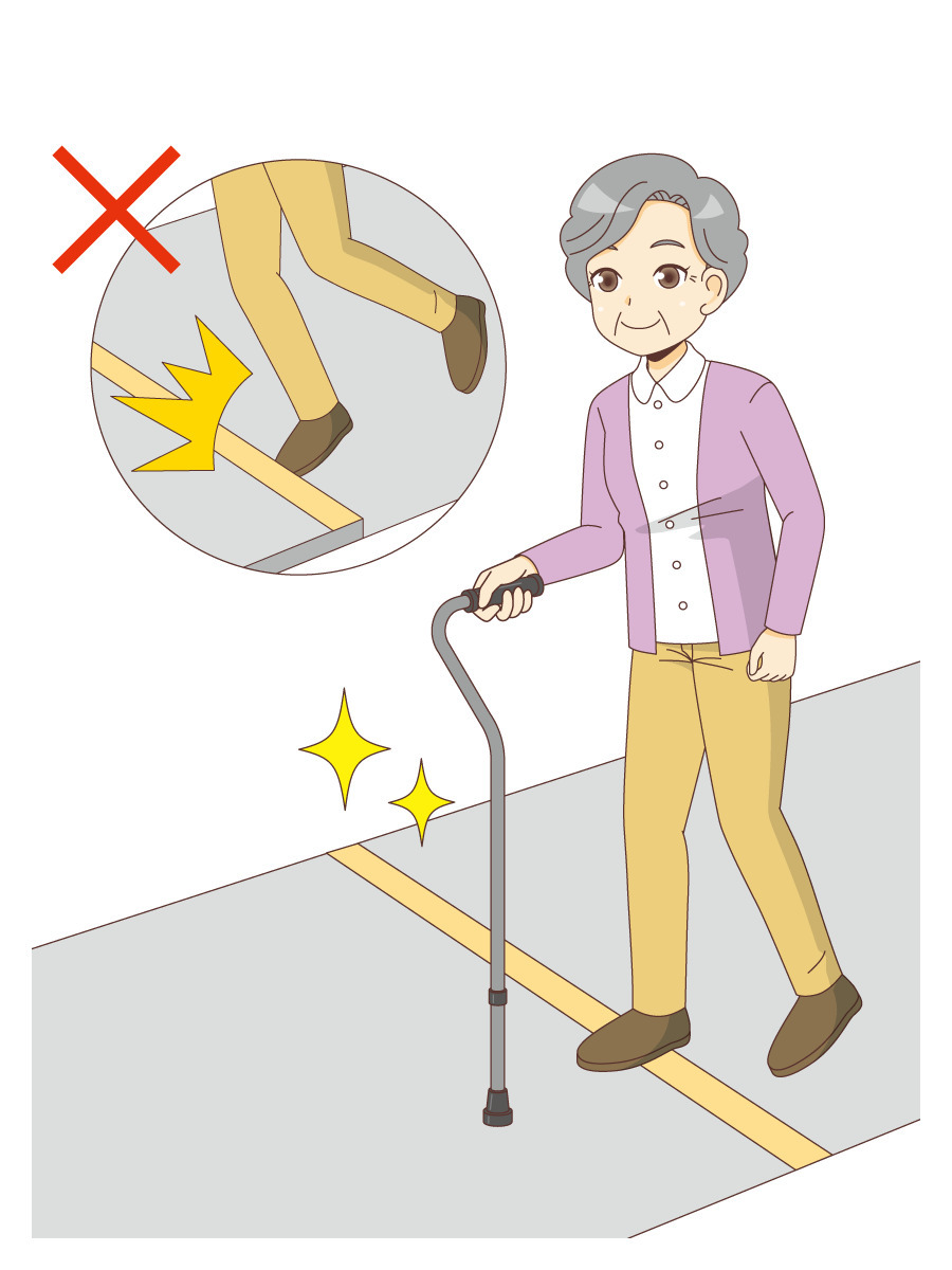 段差のない道を歩く高齢者 バリアフリー 福祉用具 の無料イラスト 介護アンテナ
