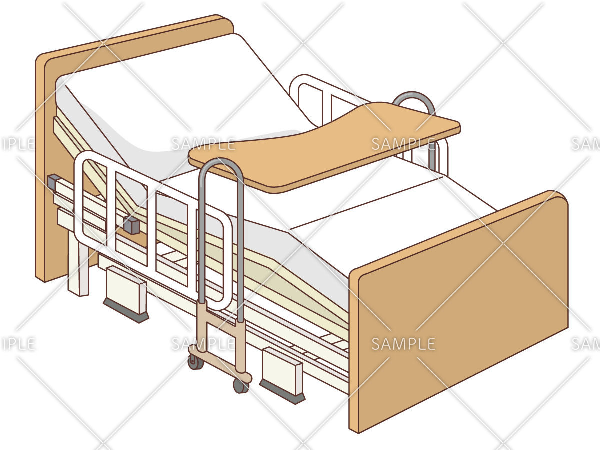 電動介護ベッド（その他福祉用具（ポータブルトイレ・介護ベッドなど）/福祉用具）のイラスト