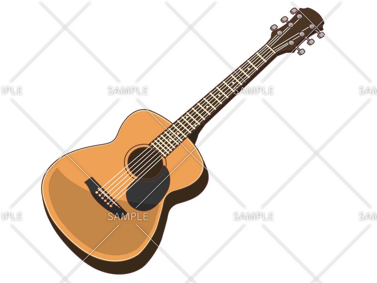 アコースティックギター（音楽・楽器・カラオケ/その他一般・装飾）のイラスト