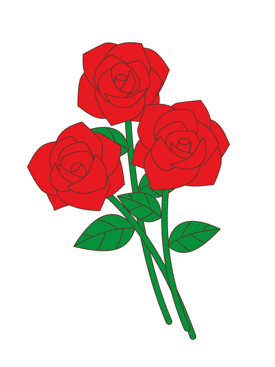 赤い薔薇 お花 その他一般 装飾 の無料イラスト 介護アンテナ
