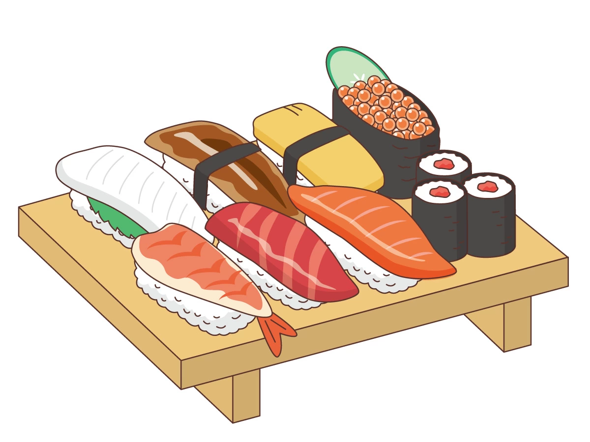 お寿司（食べ物・飲み物/その他一般・装飾）の無料イラスト | 介護アンテナ
