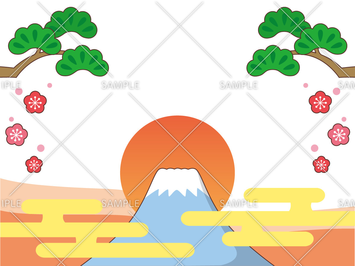 新年のイメージ（お手紙・年賀状/フレーム・テンプレート）のイラスト