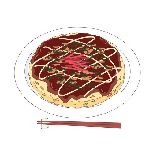 お好み焼き（食べ物・飲み物/その他一般・装飾）のイラスト