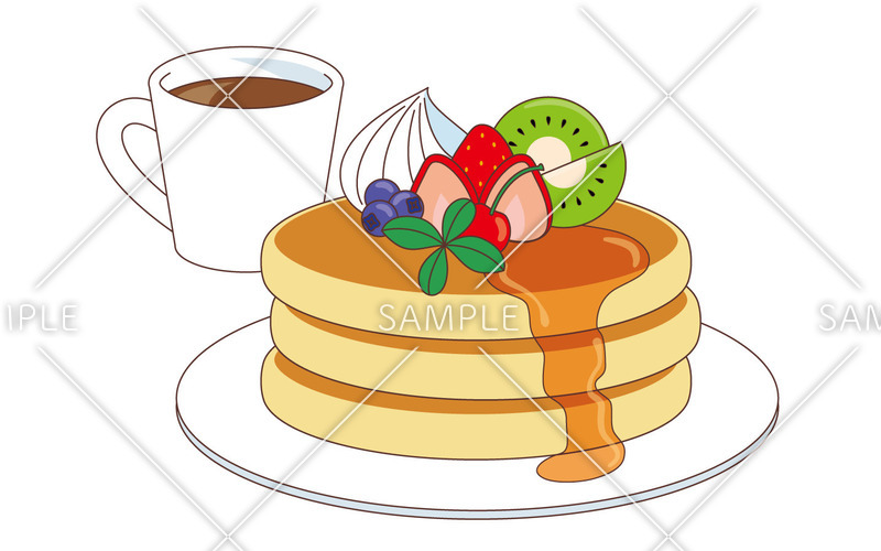 フルーツ付きホットケーキとコーヒー 食べ物 飲み物 その他一般 装飾 の無料イラスト 介護アンテナ フルーツ付きホットケーキとコーヒー 食べ物 飲み物 その他一般 装飾 の無料イラスト 介護アンテナ