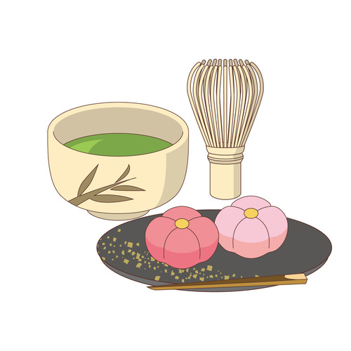 和菓子とお抹茶（食べ物・飲み物/その他一般・装飾）