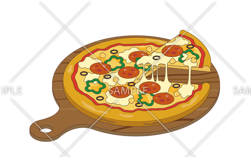 ピザ 食べ物 飲み物 その他一般 装飾 の無料イラスト 介護アンテナ