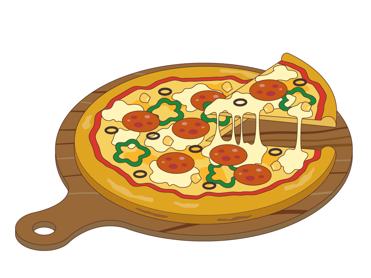 ピザ 食べ物 飲み物 その他一般 装飾 の無料イラスト 介護アンテナ