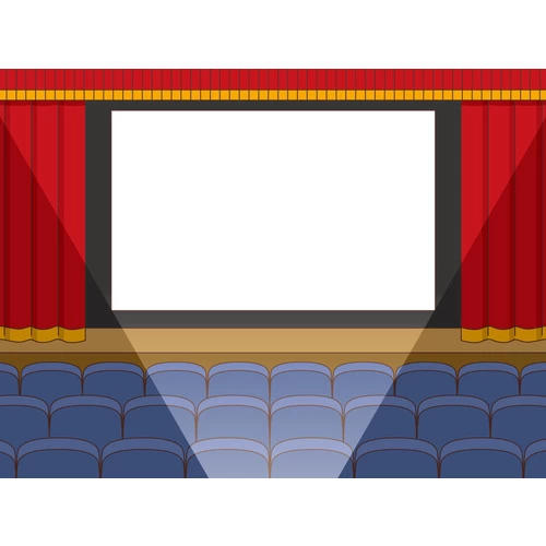 映画館のスクリーンと客席（季節・行事/その他一般・装飾）のイラスト