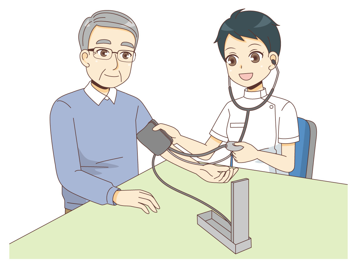 看護師による血圧測定 看護師 医療 病気 の無料イラスト 介護アンテナ