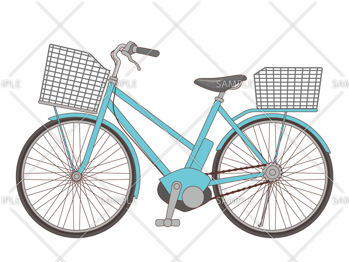 水色の自転車（訪問介護・訪問看護/施設・サービス）のイラスト