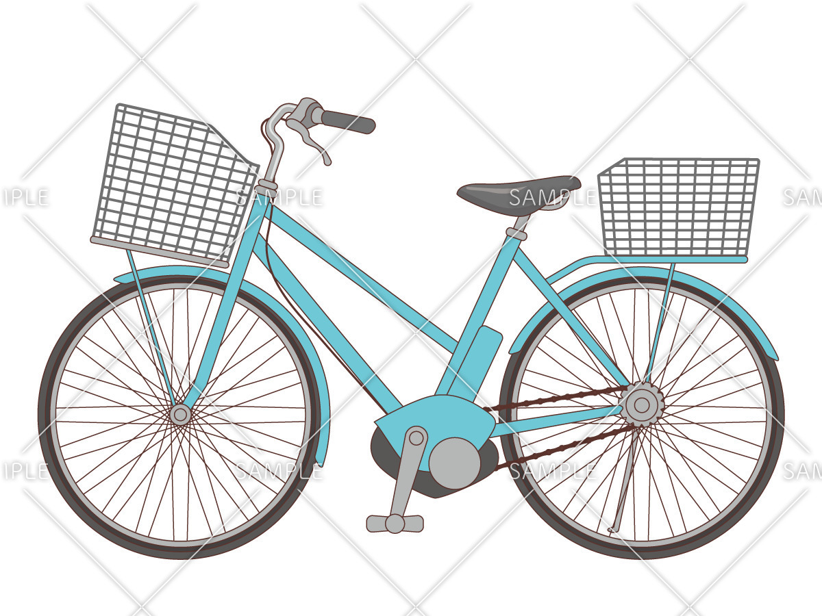 水色の自転車 訪問介護 訪問看護 施設 サービス の無料イラスト 介護アンテナ