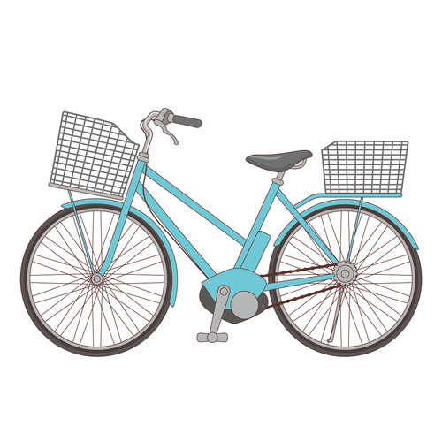 水色の自転車（訪問介護・訪問看護/施設・サービス）のイラスト