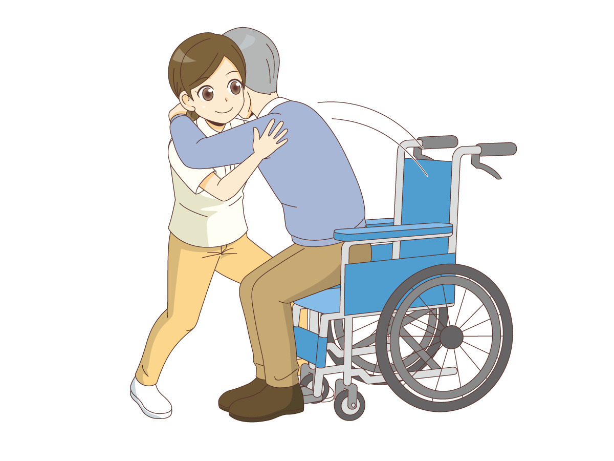 車椅子からの移乗 歩行介助 入浴介助 おむつ交換 介護 生活 の無料イラスト 介護アンテナ