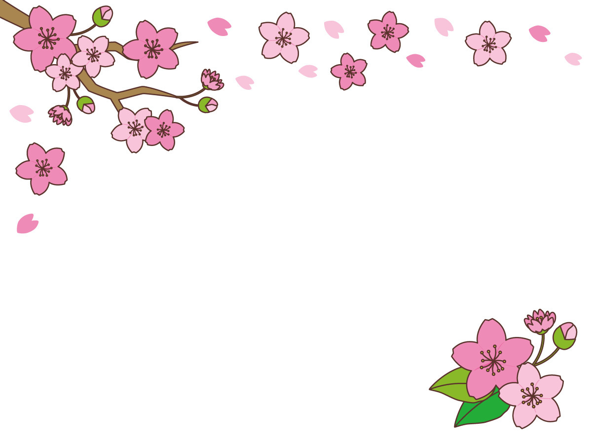 桜のフレーム お便り お便りフレーム フレーム テンプレート の無料イラスト 介護アンテナ