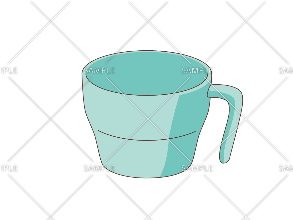 自助食器 - 持ちやすいマグカップ（食事・食事介助/介護・生活）のイラスト