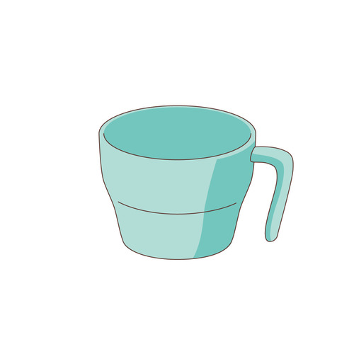 自助食器 - 持ちやすいマグカップ（食事・食事介助/介護・生活）のイラスト