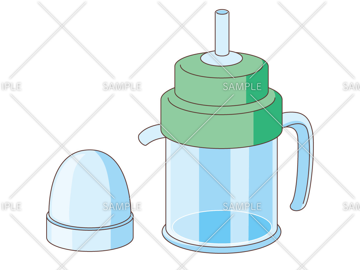 自助食器 - ストローカップ（食事・食事介助/介護・生活）のイラスト