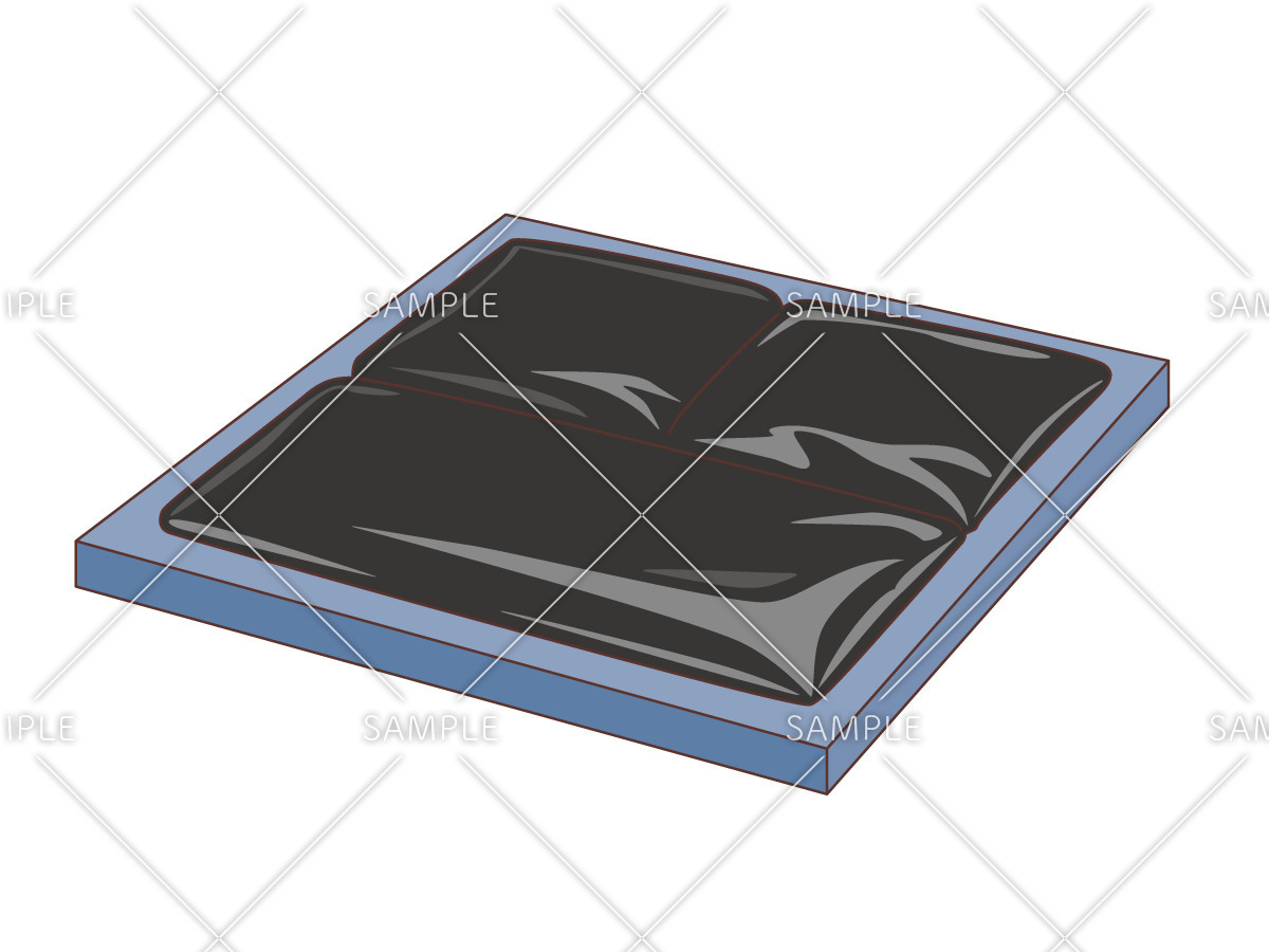 車椅子用ジェル素材（ゲル素材）クッション（車椅子・電動車椅子/福祉用具）のイラスト