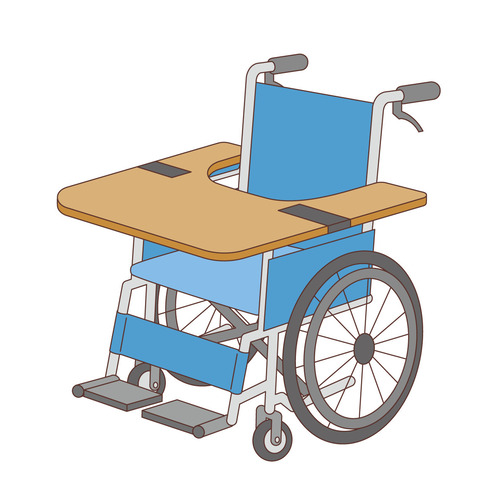 車椅子用テーブル（車椅子・電動車椅子/福祉用具）のイラスト