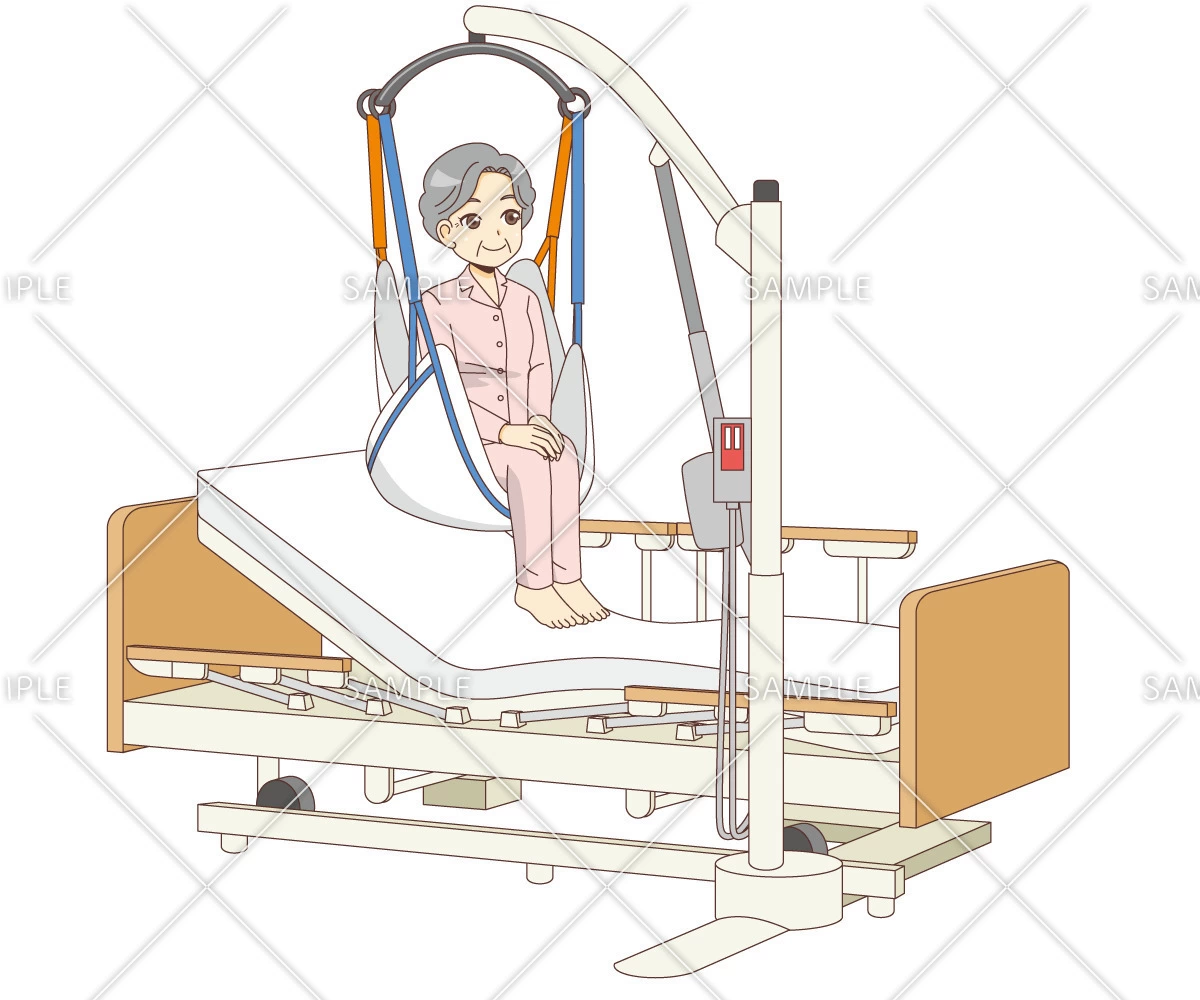 介護用移動リフト（その他福祉用具（ポータブルトイレ・介護ベッドなど）/福祉用具）のイラスト