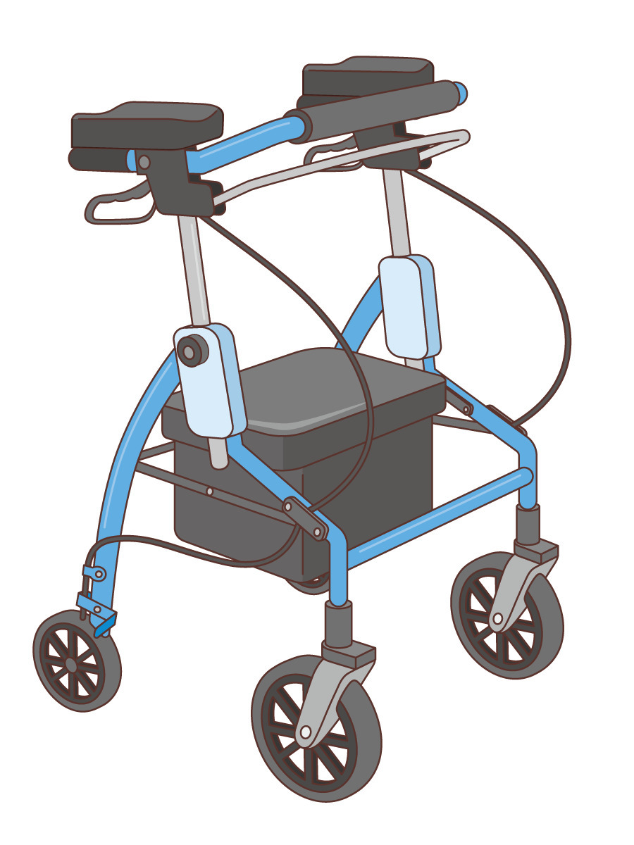 前腕支持型歩行車 杖 歩行器 手すり 福祉用具 の無料イラスト 介護アンテナ
