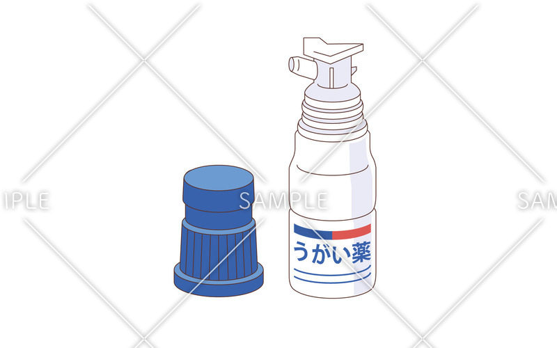 うがい薬 薬 服薬 介護 生活 の無料イラスト 介護アンテナ