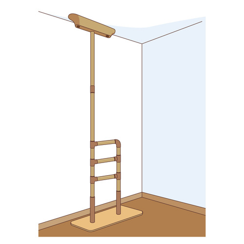 天井固定手すり（杖・歩行器・手すり/福祉用具）のイラスト