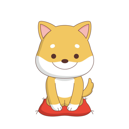 正座するかわいい犬（季節・行事/その他一般・装飾）のイラスト