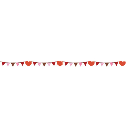 バレンタインデーの飾り罫線（お便り・お便りフレーム/フレーム・テンプレート）のイラスト