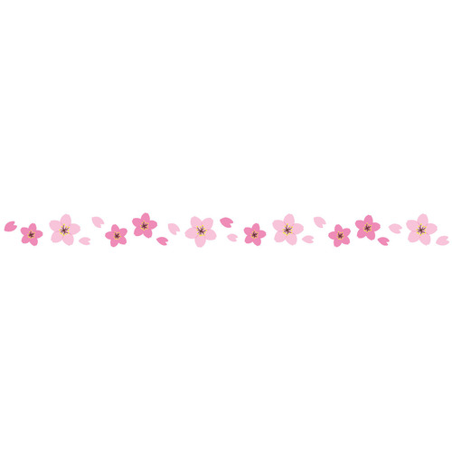 桜の飾り罫線（お便り・お便りフレーム/フレーム・テンプレート）のイラスト