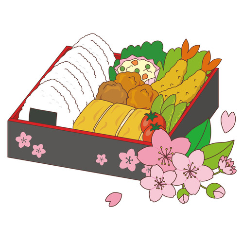 花見弁当（食べ物・飲み物/その他一般・装飾）のイラスト